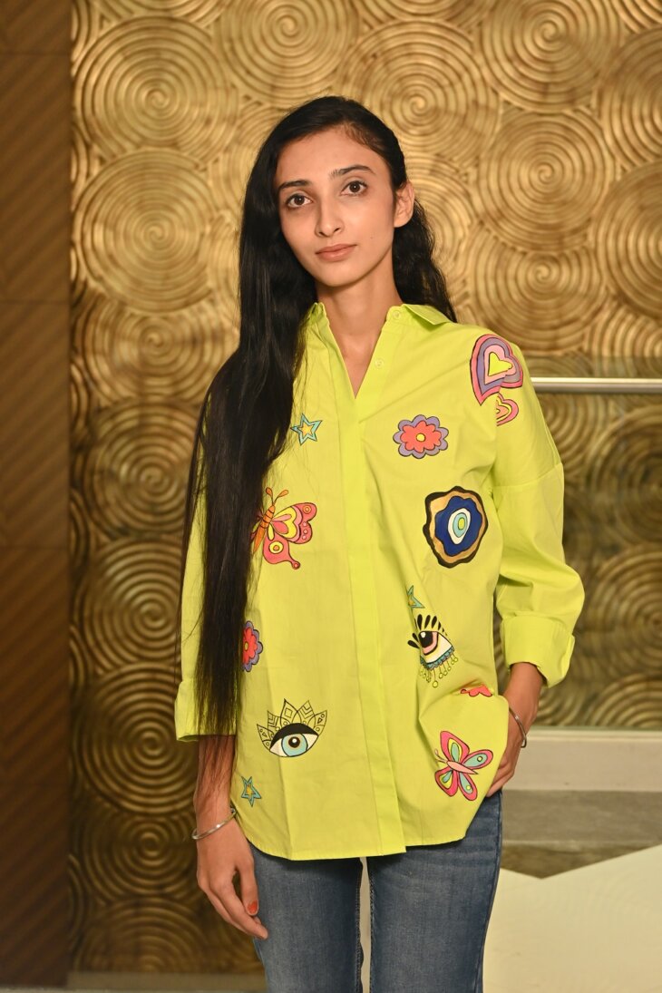 Lime Shirt With Funky Bold Patterns - Image 4